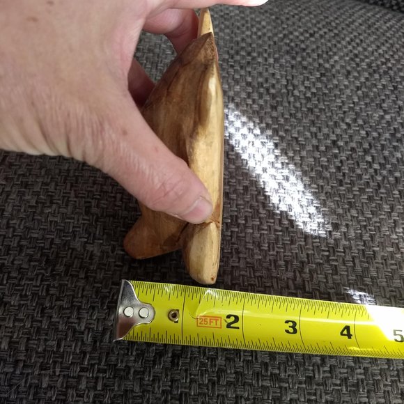 vintage 70s hand carved polished wood turtle tortoise figurine - Picture 7 of 7